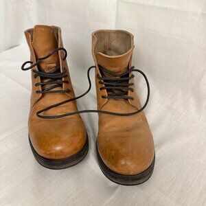 Marsell Sz 38.5  Brown Camel Lace Up Leather Boots